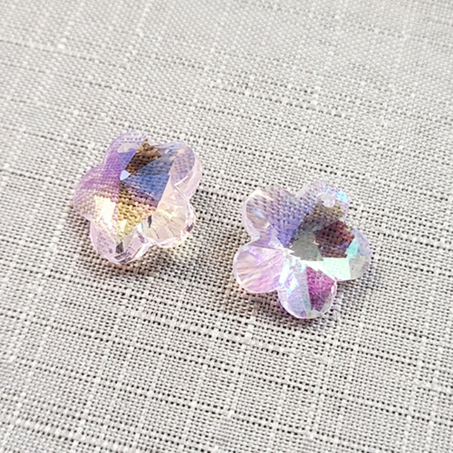 팬던트 작은사이즈 1 모음, ps-007  15mm꽃핑크 AB 글라스