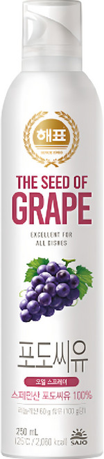 해표 포도씨유 오일스프레이, 250ml, 1개