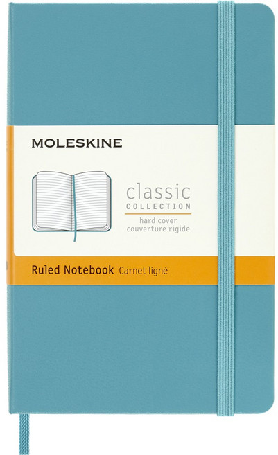 MOLESKINE 經典硬殼筆記本 - 口袋型/橫線, 珊瑚藍, 1個