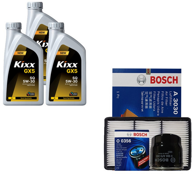 모닝어반 JA 1.0 가솔린 킥스 GX5 5W30 3L 엔진오일 필터 세트 0356-3030