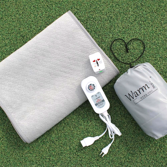 워밍업 여행용 전기매트 프리볼트 캠핑 1인용 미니 싱글 전기요, 50x150cm극세사
