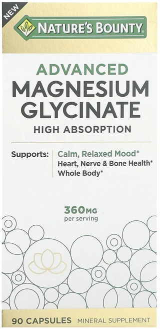 헁복하고 건강하세요 Nature's Bounty 어드밴스드 마그네슘 글리시네이트 높은 흡수율 캡슐 90정(캡슐 1정당 120mg) 늘 챙기셔야합니다, NaturesBounty어드밴스드마그네슘글리시네이트높은, 1개 - 쿠팡