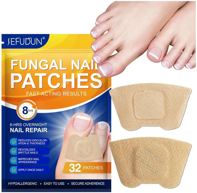 32Pcs 손톱 발톱 갈라짐 변색 개선 패치 곰팡이 재생 리페어 밴드 오버나잇, 1개