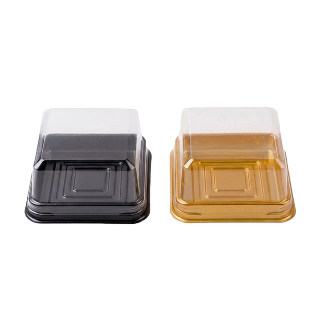 키친코디 두쫀쿠용기 사각 1구 화과자 월병 모찌떡 케이스, 50개, 골드