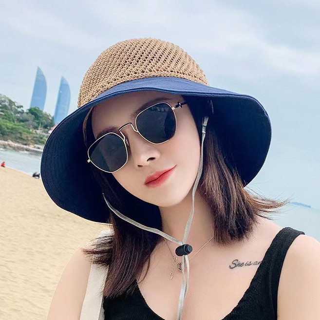 時尚女生蝴蝶結草帽 夏天遮陽沙灘帽