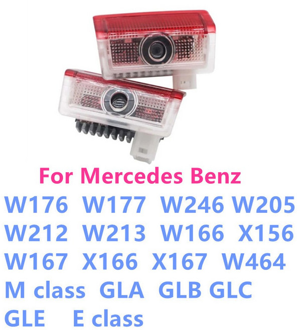 2X LED 장식 램프 액세서리 메르세데스 E A B C 클래스 자동차 도어 라이트 W176W177 W205 W246 W212 W213 W166 X167 GLA GLE, Apple tree-AMG, 1개