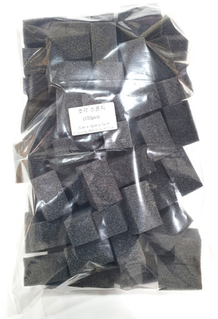 JS 조각 스폰지 100개입/미용실스폰지/머리카락털이개/넥더스터