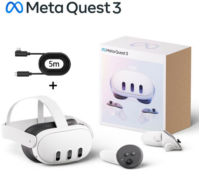 메타 퀘스트 Meta Quest 3 512GB 국내정발 공식 A/S + 링크 케이블 5m, 10cm