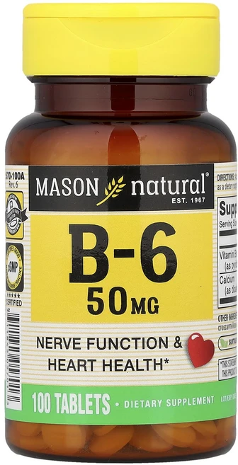 메이슨 내추럴 B-6 50mg 100정, 6개 - 쿠팡