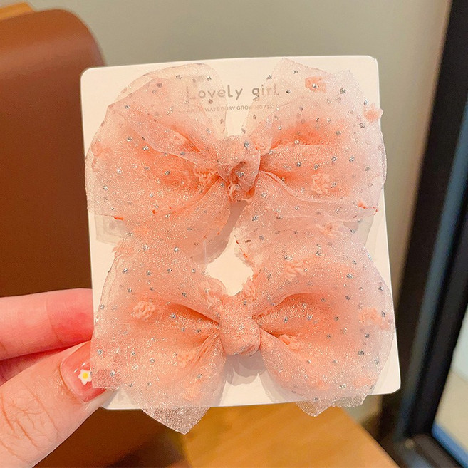 도니주니 리본 헤어 집게핀 2P