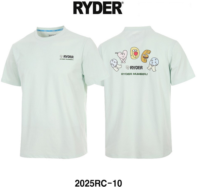 라이더 티셔츠 배드민턴 반팔 상의 남성 여성 반팔티 코튼라이크 오버핏 그린 2025RC-10