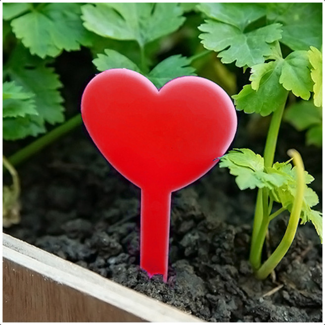 (주)아트인 화분 이름표 하트 팻말(10개), 레드