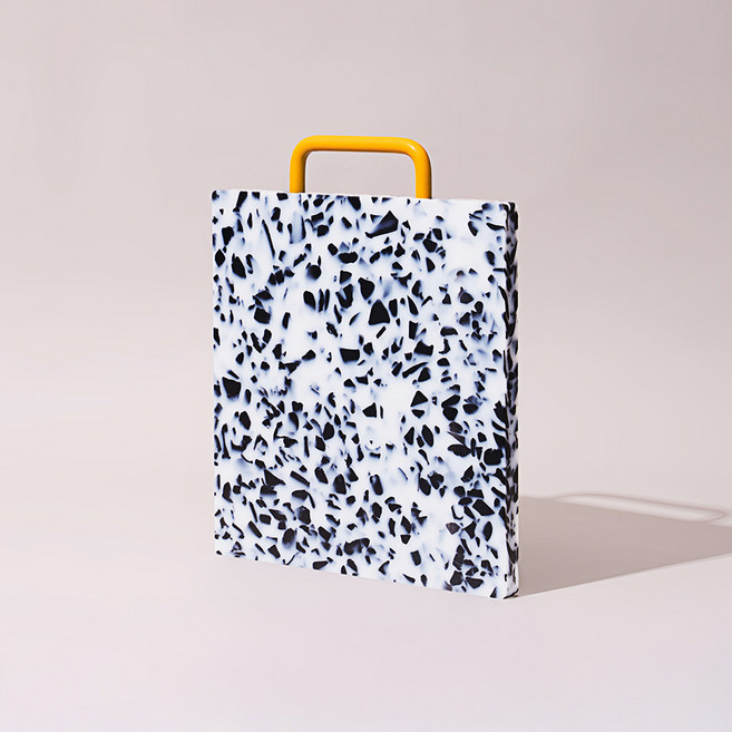 짐샌더슨 테라조 컬러 커팅보드 컬러도마 S, 블랙&화이트, 1개