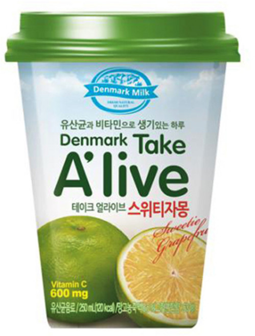 덴마크 테이크 얼라이브 스위티자몽, 250ml, 24개