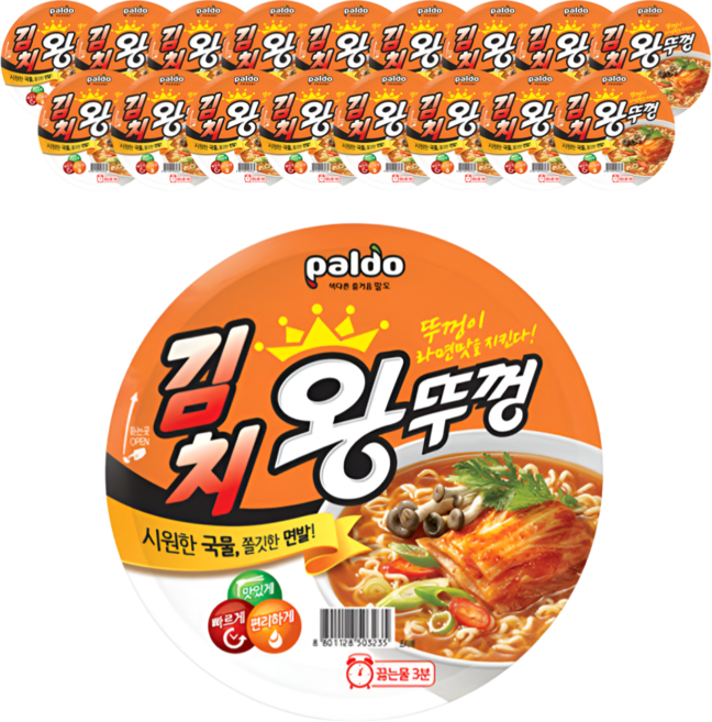 팔도 왕뚜껑 컵라면 4종 (왕뚜껑 김치왕뚜껑 짬뽕왕뚜껑 택1), 18개