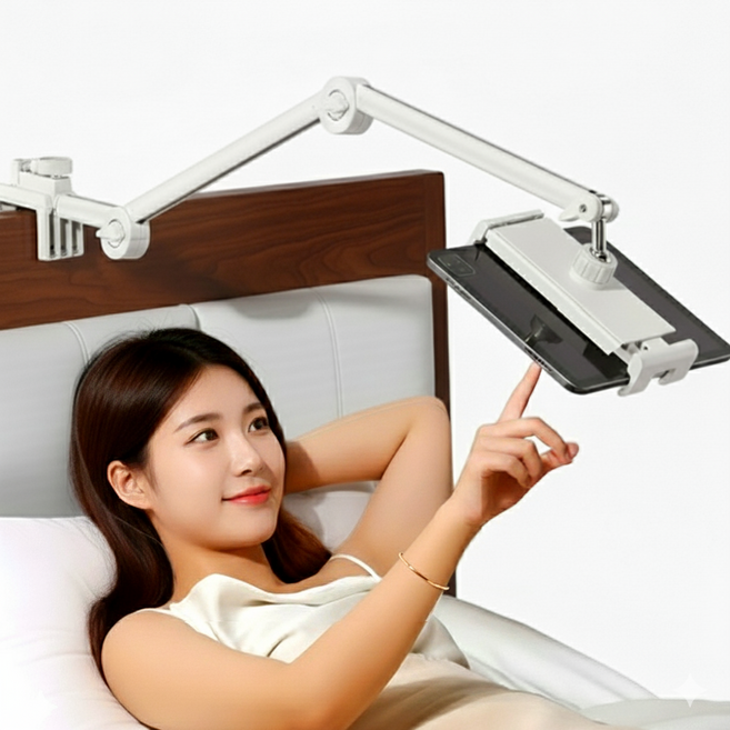 캐시풀 침대 핸드폰 태블릿 거치대 고급형, 화이트, 1개