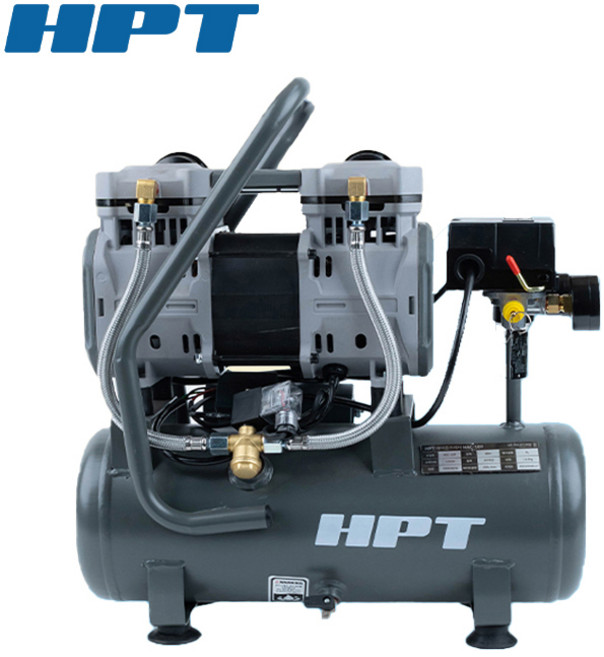 HPT 오일리스 콤프레셔 4마력 9리터 저소음 에어 스틸통 HAC-109, 1개