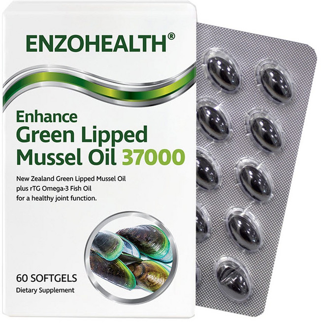 엔조헬스 인헨스 뉴질랜드 GLM 초록홍합오일 37000, 기본옵션, 60정, 1개