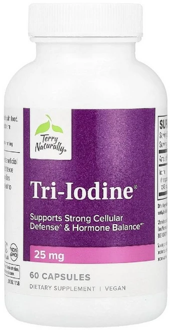 테리내추럴리 트리아이오딘 Tri Iodine 요오드화칼륨 요오드화나트륨 25mg 캡슐60정, 1개, 60정 - 쿠팡