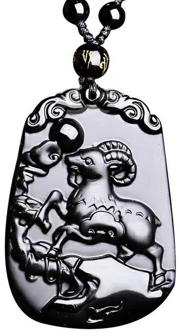 12간지 흑요석 띠별 행운 재물운 소원성취 액운 방지 사업운 상승 펜던트 염주 목걸리