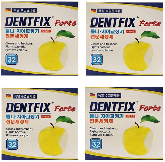 덴트픽스 틀니 치아교정기 전문 세정제 세척 소독제 4통, 4개