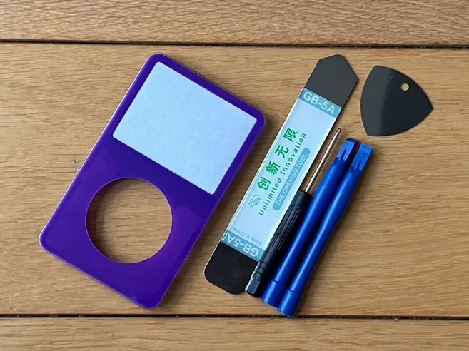 아이팟 클래식 5세대 5.5세대 전면 케이스 패널 30GB 60GB 80GB 비디오 블랙 화이트 투명 퍼플 블루 옐로우, 01 CHINA, 15 Purple Tool