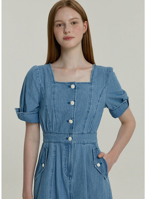 잇미샤 버튼 포인트 데님 원피스 ITP5DOP730