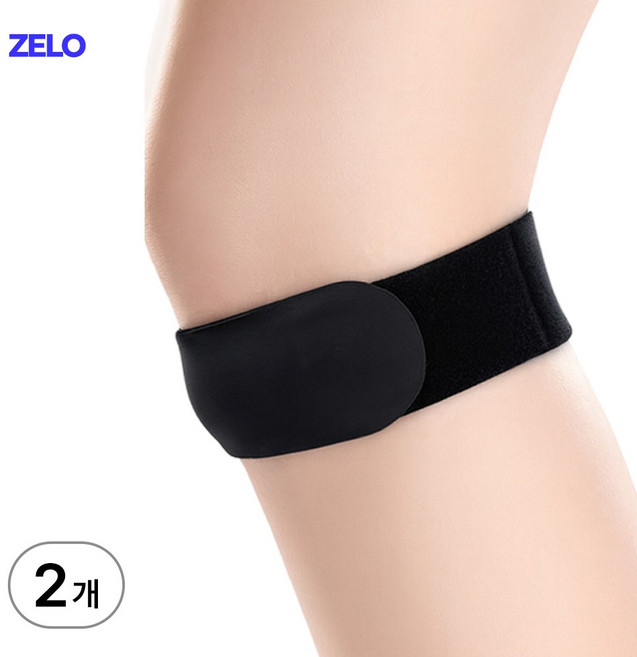 ZELO 고탄력 슬개골 무릎보호대 러닝 슬개건무릎보호대, 블랙, 2개