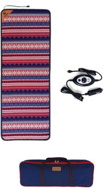 유캠프 스마트 탄소온열매트(1인용) 카본 DC 12V + 1인용 가방 세트, 인디언레드+1인용가방 세트