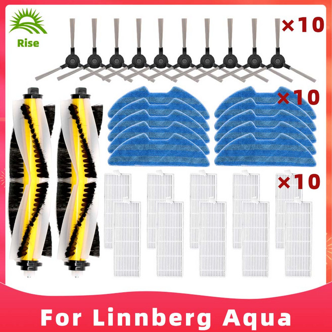 Linnberg Aqua iCLEBO G5 로봇 청소기용 롤러 사이드 브러시 필터 천 교체 부품 액세서리., 03 Set N