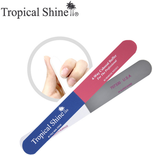 TropicalShine 정품트로피칼샤인USA 네일파일 풋파일, 1개, 4웨이버퍼콜로설(대)707330(블루_핑크)