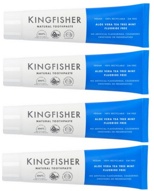 킹피셔 내추럴 치약 알로에베리 티트리민트, 100ml, 4개