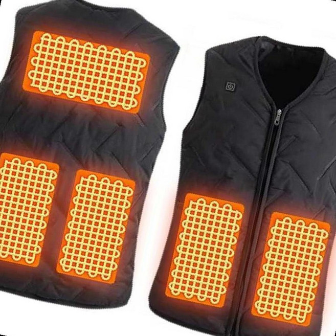 USB발열 온열조끼 방한보온 겨울작업복 충전식 열선패딩