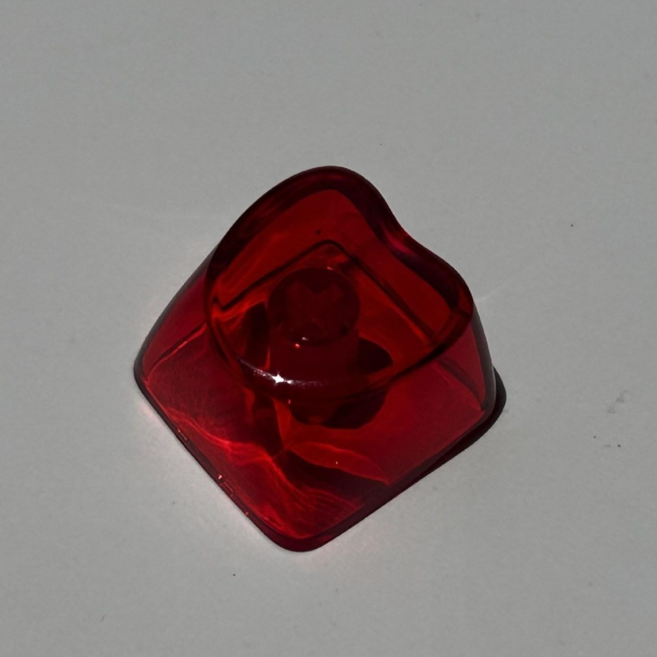 앤유 투명 하트 키보드 키캡 4P, 레드 4P