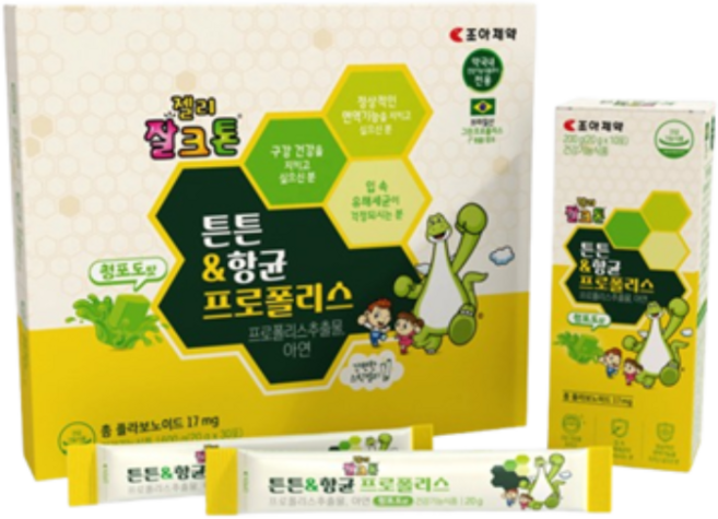 [약국정품] 조아제약 젤리 잘크톤 튼튼&항균 프로폴리스 품절대란 우리아이 필수 영양제, 3개, 30회분