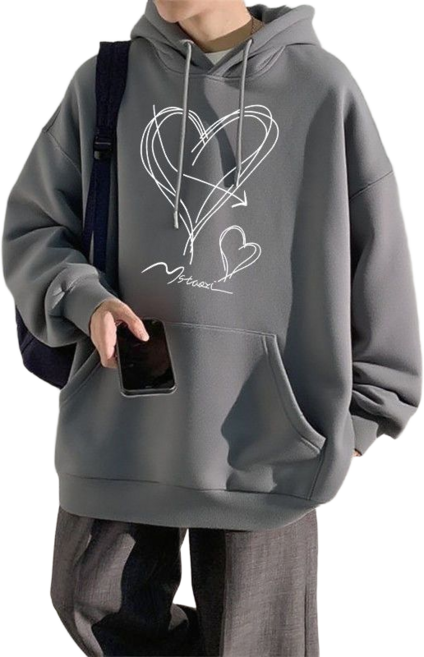 춘추 슬림핏 긴팔 맨투맨 빅사이즈 남자 루즈핏 후드 뉴타임즈 2603XW1101