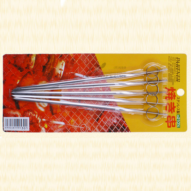 일본 스텐레스 산적꽂이 5입/꼬치용꽂이/바베큐꽂이, 3. 에코 바베큐꽂이 25cm 2개입, 1개