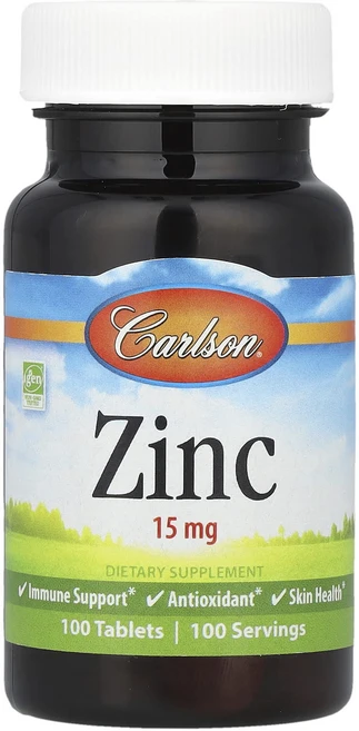건강챙기세요 Carlson 아연 15mg 100정 백살까지오래오래, 1개 - 쿠팡
