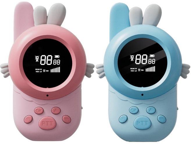 montheria 무전기 가족 상호 작용 워키토키 명절 선물 A598-38, 2개, A핑크+B블루