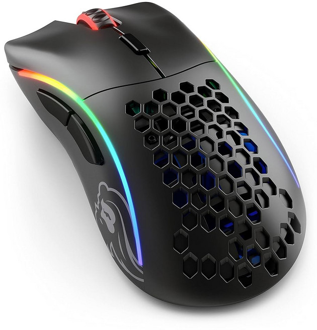 영광스러운 모델 O- (마이너스) 무선 게이밍 마우스 - 65g 초경량 디자인 RGB 양손잡이 지연 없는 2.4GHz 무선 최대 71시간 배터리 매트 블랙, Model O 2 (Ambidextrous), White