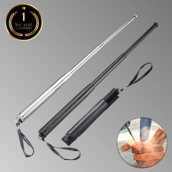 맥맨 강력 호신용 삼단봉 파우치포함 블랙, 1세트