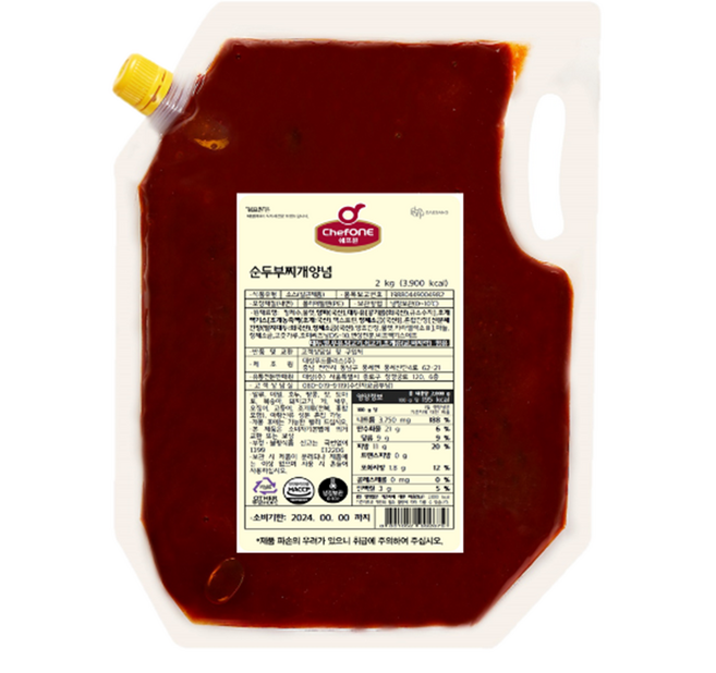 쉐프원 순두부찌개양념, 2kg, 1개