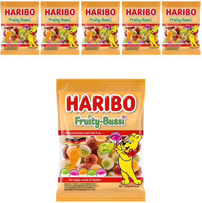 HARIBO 水果風味夾心Q軟糖, 100g, 6包