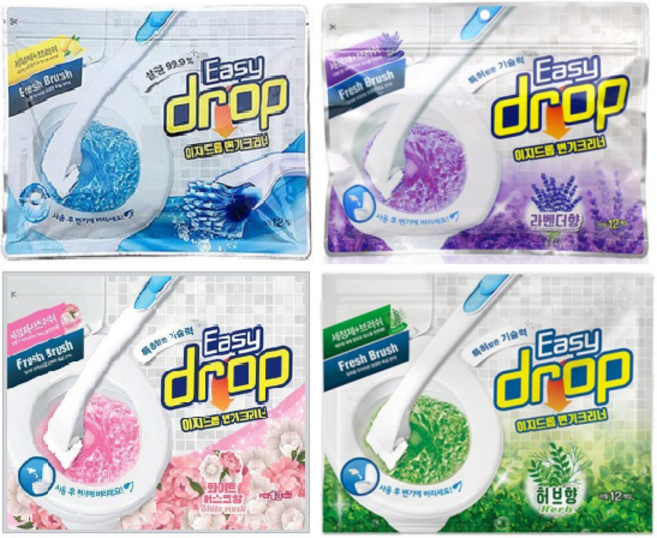 이지드롭 변기 크리너 리필 4종 (48매), 40g, 4개