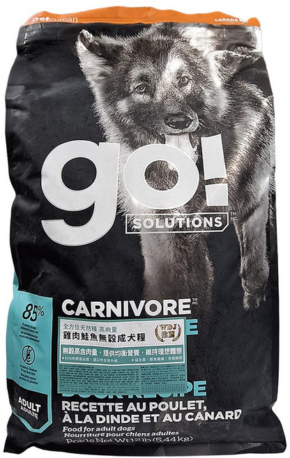 go SOLUTIONS 無穀狗飼料 成犬配方, 12lb, 1袋, 雞肉鮭魚