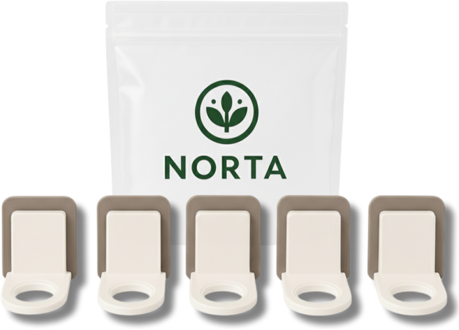 노르타 무타공 간편설치 샴푸걸이 홀더, 5개, 실버