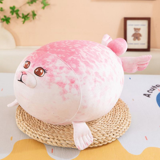 海豹公仔 海洋園毛絨玩具 陪睡抱枕, 粉色,70cm1.2kg