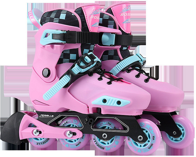 여성 성인용 인라인스케이트 초보자용 입문용 파스텔 컬러 롤러, 1개, 핑크