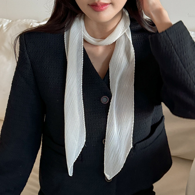 블루씨티 플리츠 링클 시스루 롱 스카프