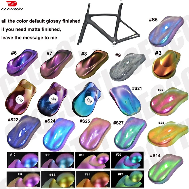 CECCOTTI 카멜레온 컬러 자전거 프레임 세트 T1000 전체 탄소 도로 BB68 스레드 및 V 브레이크, 09 54cm-BSA, 07 order chameleon